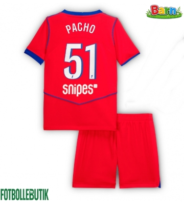 Paris Saint-Germain Willian Pacho #51 Tredjeställ Barn 2025-26 Kortärmad (+ Korta byxor)